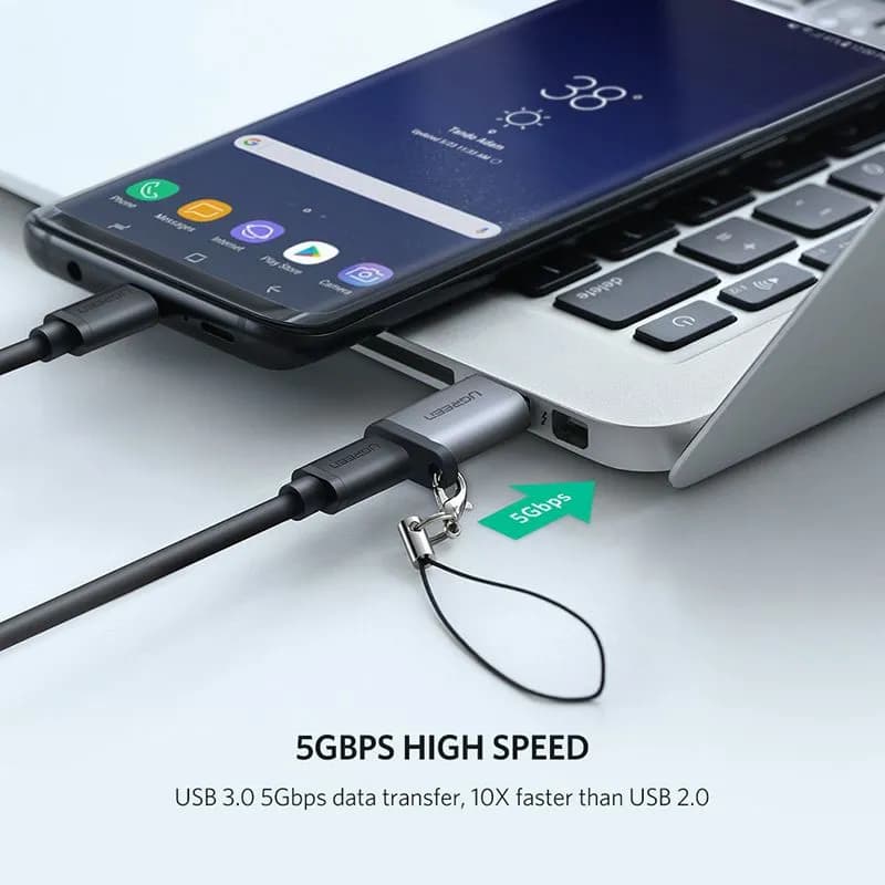 Đầu chuyển USB sang USB-C Ugreen 50533 hỗ trợ OTG tốc độ cao - hover
