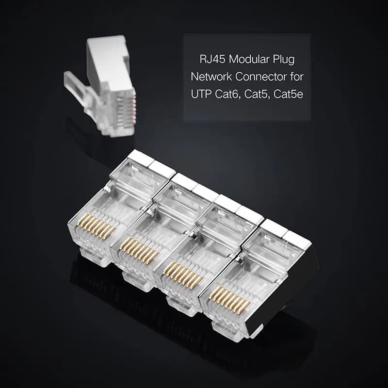 Hộp 100 Đầu Bấm Mạng RJ45 Cat6 Cấp Ugreen 50248 Bọc Nhôm Chống Nhiễu
