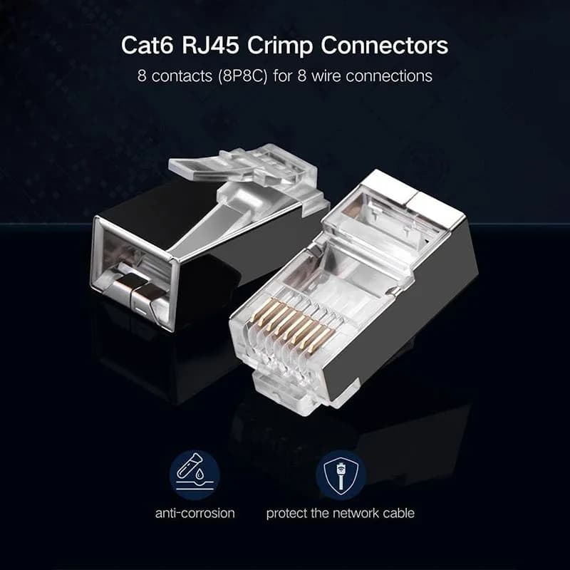 Hộp 100 Đầu Bấm Mạng RJ45 Cat6 Cấp Ugreen 50248 Bọc Nhôm Chống Nhiễu