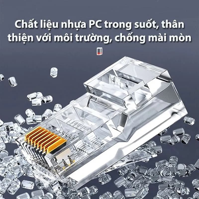 Hạt Mạng RJ45 Cat6 Ugreen 50962 (Túi 50 Cái) Chân Mạ Vàng