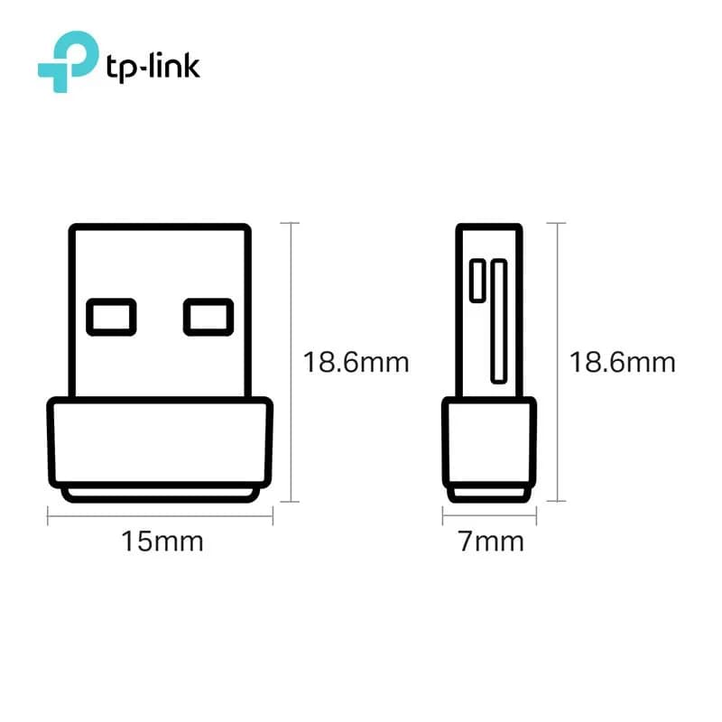 USB thu Wifi 2 băng tần AC600 TP-Link T2U Nano cho máy tính PC, Laptop