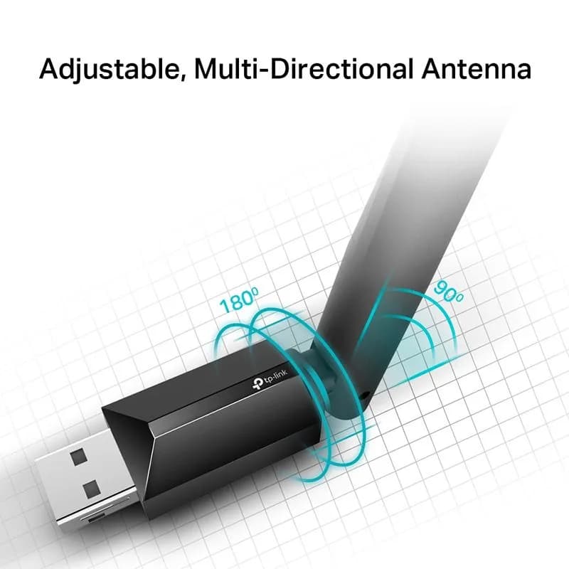 USB thu Wifi 2 băng tần AC600 TP-Link T2U Plus có ăng ten cho PC, Laptop