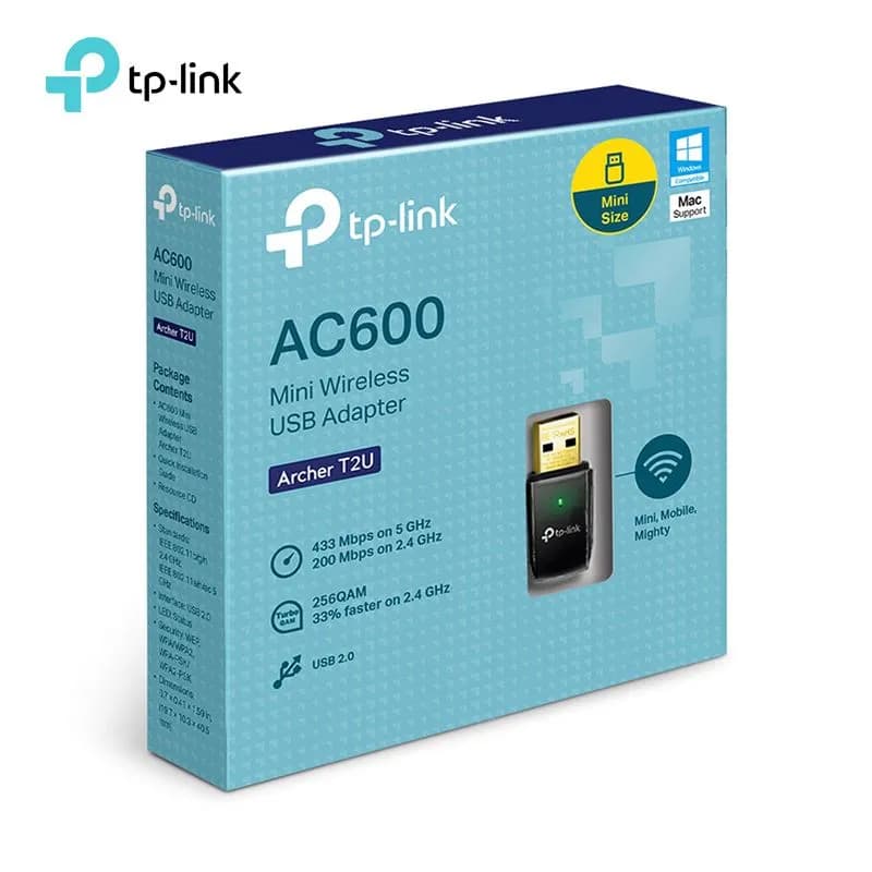 USB Wifi 2 Băng Tần AC600 TP-Link Archer T2U - Thu Sóng Wifi Cho Máy Tính, Laptop - hover