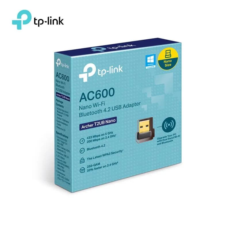 USB Wifi Bluetooth 4.2 TP-Link Archer T2UB Nano AC600 - Bộ Thu Sóng Wifi 2 Băng Tần - hover