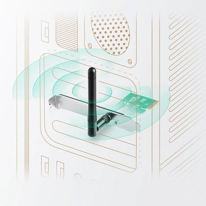 Card Wifi Cho PC TP-Link TL-WN781ND PCIe Chuẩn N 150Mbps 1 Ăng-Ten