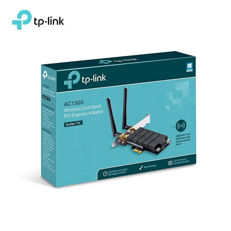 Card Wifi Cho PC TP-Link Archer T6E PCIe AC1300 Băng Tần Kép Tản Nhiệt Nhôm