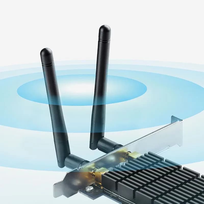 Card Wifi Cho PC TP-Link Archer T6E PCIe AC1300 Băng Tần Kép Tản Nhiệt Nhôm