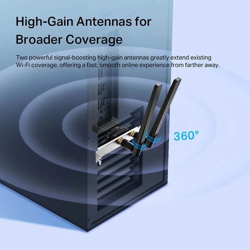 Card Wifi 6 Và Bluetooth 5.2 Cho PC TP-Link Archer TX55E AX3000 PCIe Tản Nhiệt Khối