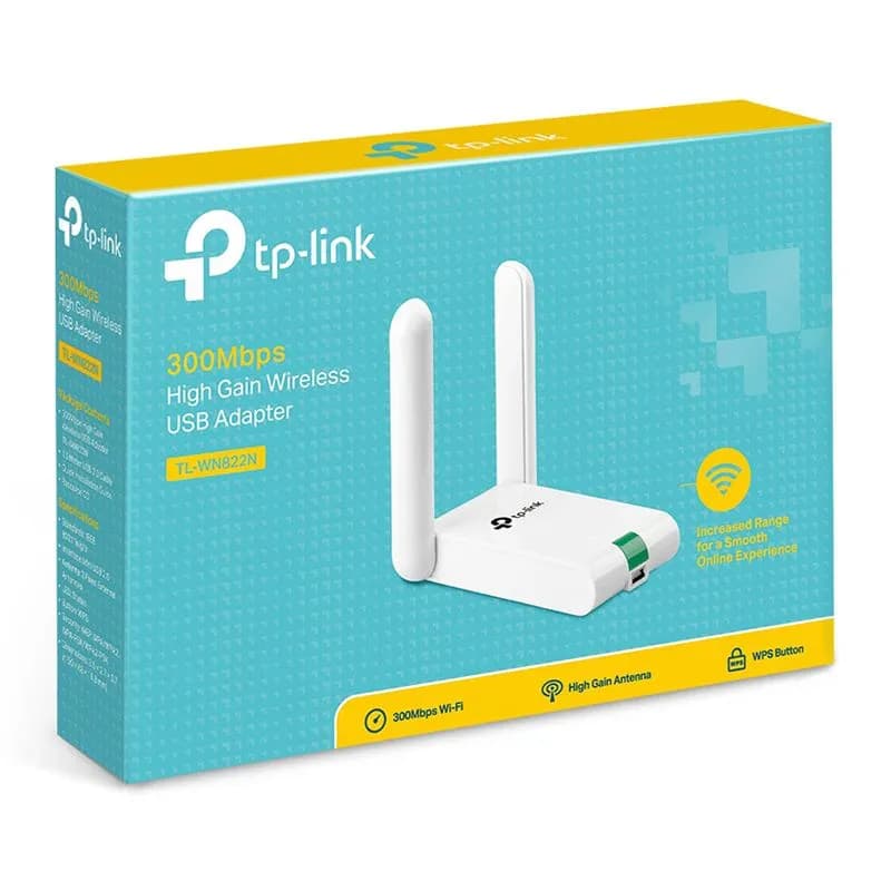 USB Thu Wifi Cho PC TP-Link TL-WN822N 300Mbps 2 Ăng-Ten Độ Lợi Cao - hover