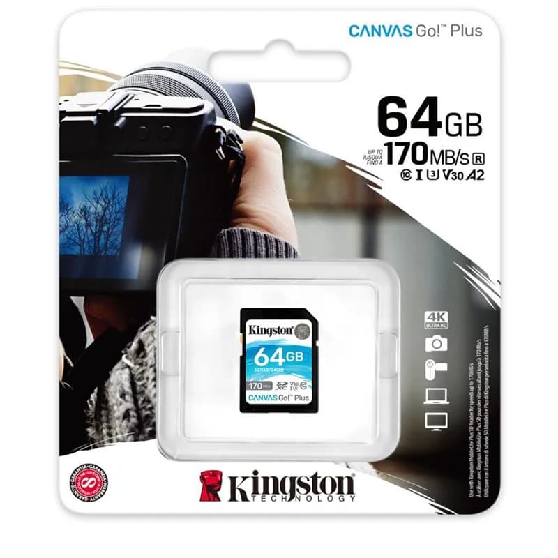 Thẻ nhớ SDXC Kingston Canvas Go Plus 64GB U3 V30 170MB/s (SDG3/64GB)