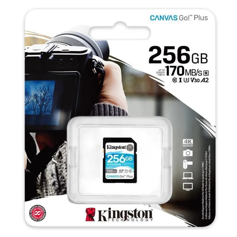 Thẻ nhớ SDXC Kingston Canvas Go Plus 256GB U3 V30 200MB/s (SDG3/256GB) - hover