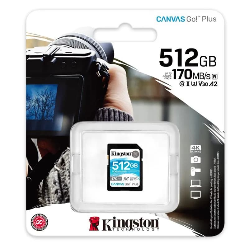 Thẻ nhớ SDXC Kingston Canvas Go Plus 512GB U3 V30 200MB/s (SDG3/512GB) - hover