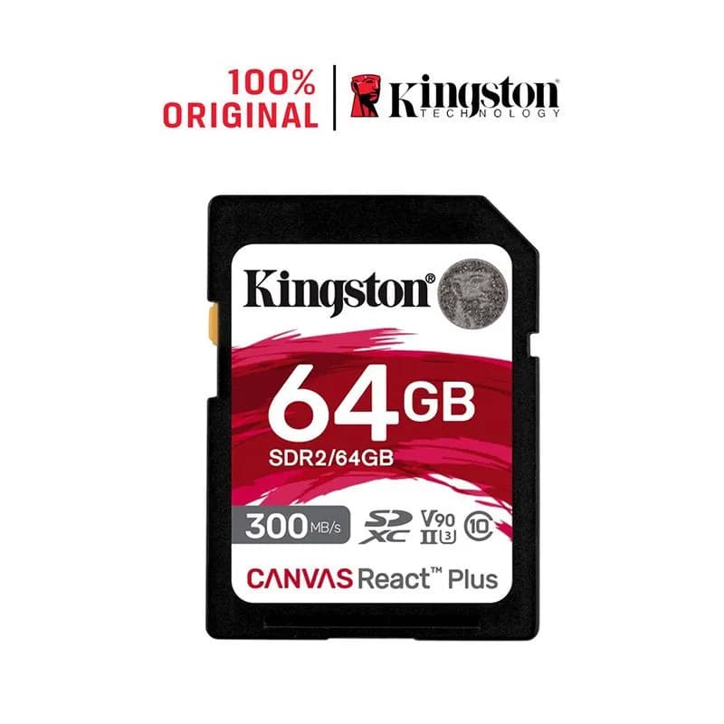 Thẻ nhớ SDXC Kingston Canvas React Plus 64GB UHS-II V90 300MB/s (SDR2/64GB)