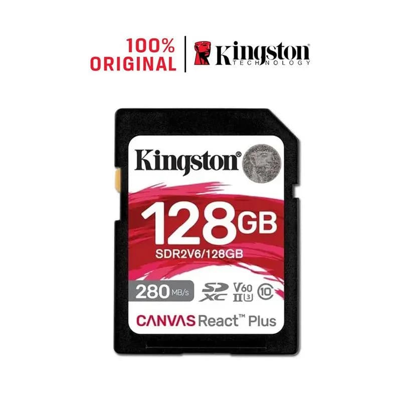 Thẻ nhớ SDXC Kingston Canvas React Plus 128GB UHS-II V60 280MB/s (SDR2V6/128GB)