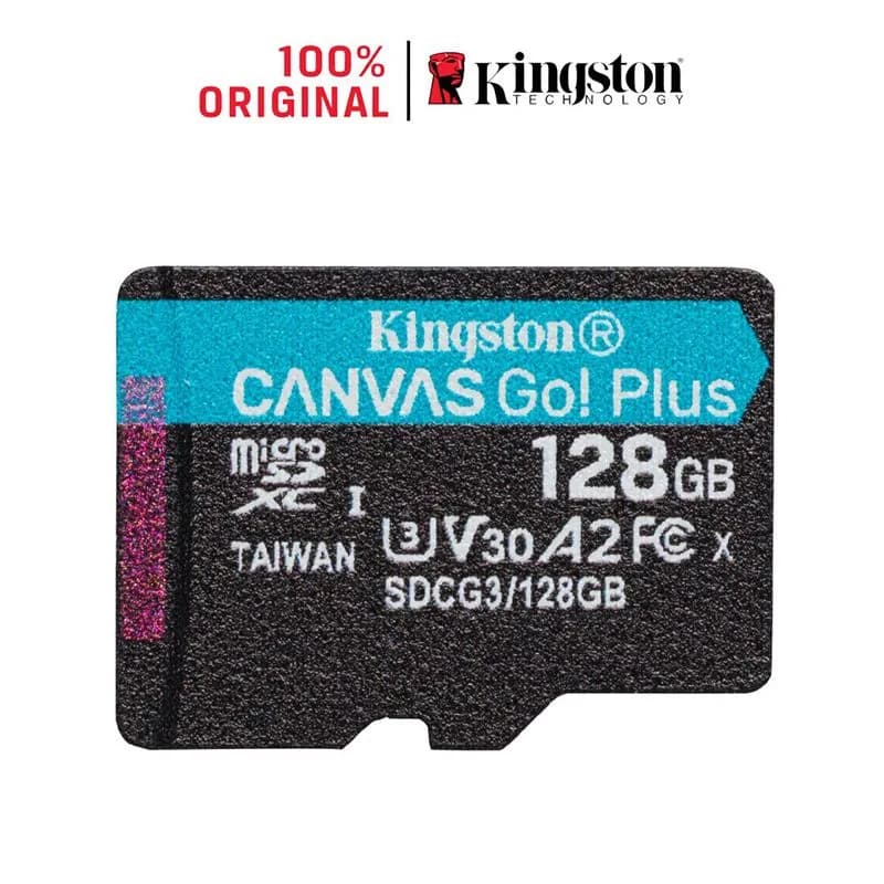 Thẻ nhớ MicroSDXC Kingston Canvas Go! Plus 128GB 200MB/s U3 V30 A2 Kèm Adapter (SDCG3/128GB)