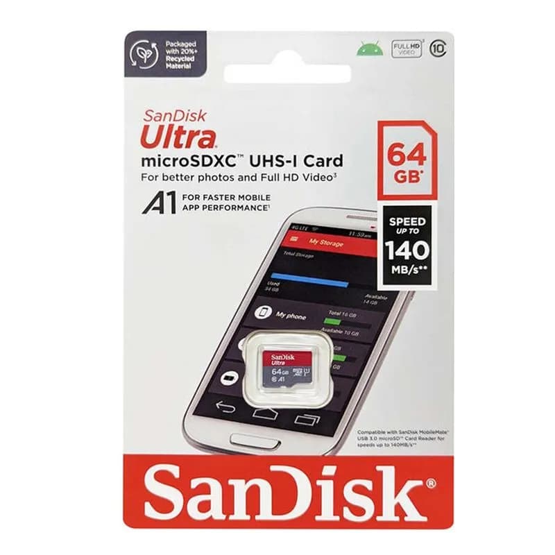 Thẻ nhớ MicroSDXC SanDisk Ultra 64GB 140MB/s A1 Class 10