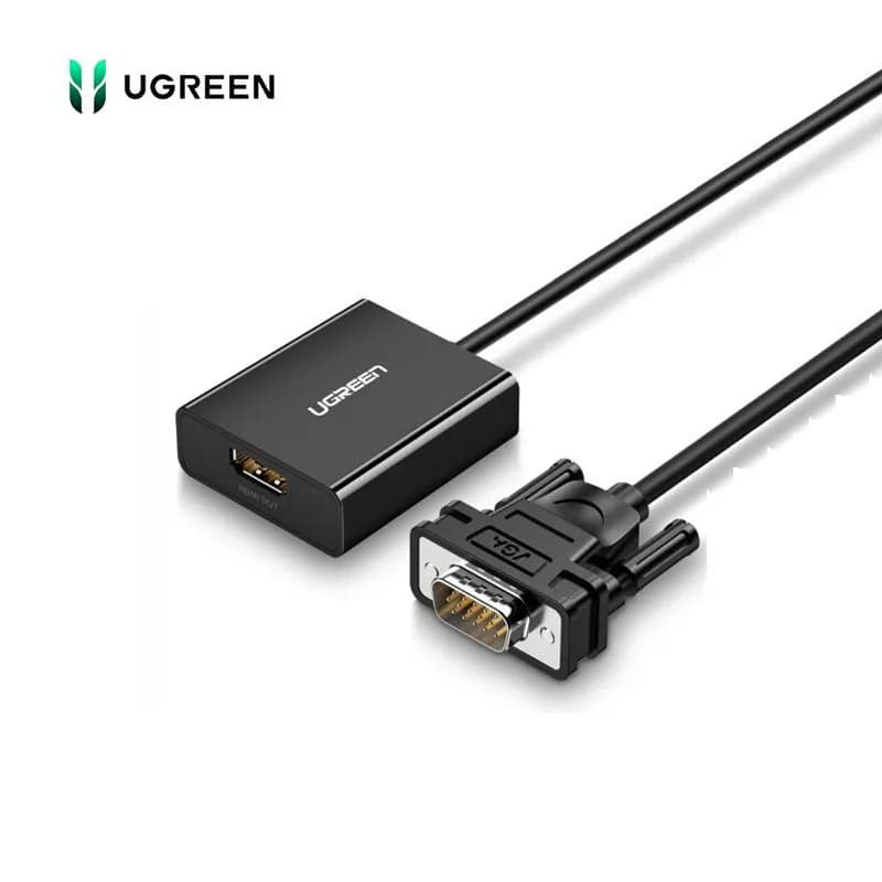 Cáp Chuyển Đổi VGA Sang HDMI Kèm Cổng Cáp Âm Thanh Audio Ugreen 60814