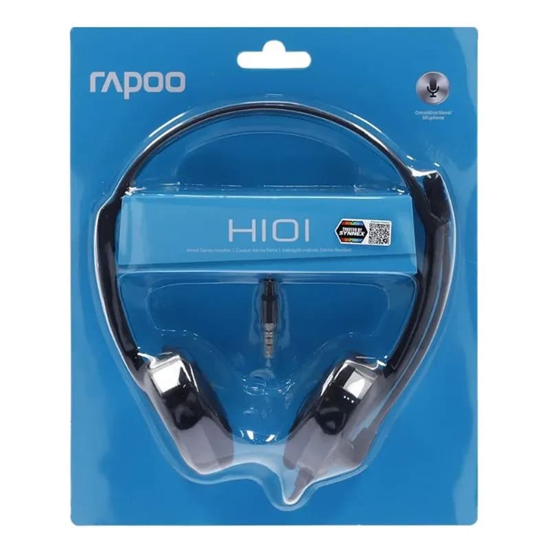 Tai nghe có dây Rapoo H101 Đen - Cổng gộp 1 Jack 3.5mm
