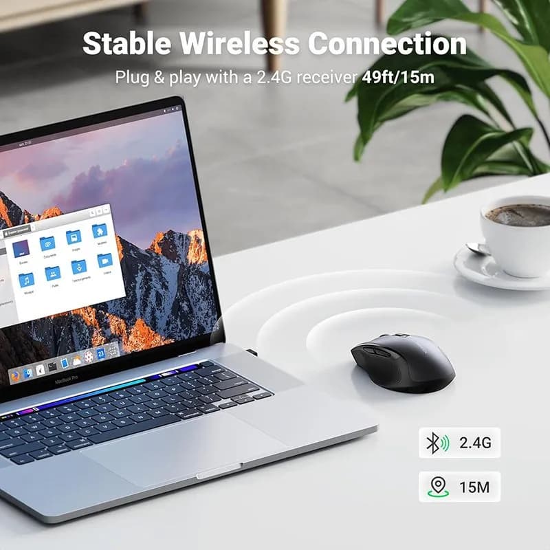 Chuột Không Dây Ugreen 15063 MU006 Màu Đen Cho Máy Tính, Laptop
