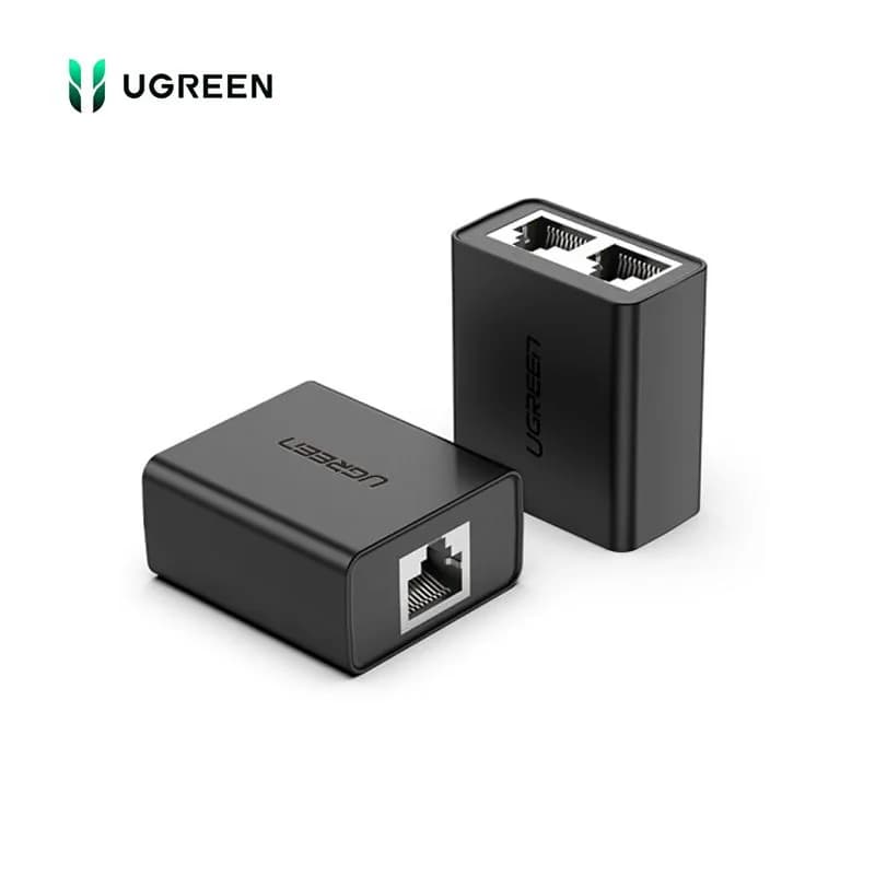 Đầu chia mạng RJ45 1 ra 2 Ugreen 50923 (Túi 2 chiếc - Màu đen)