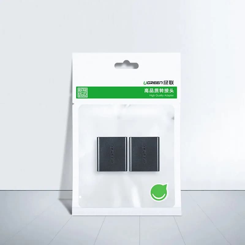 Đầu chia mạng RJ45 1 ra 2 Ugreen 50923 (Túi 2 chiếc - Màu đen)