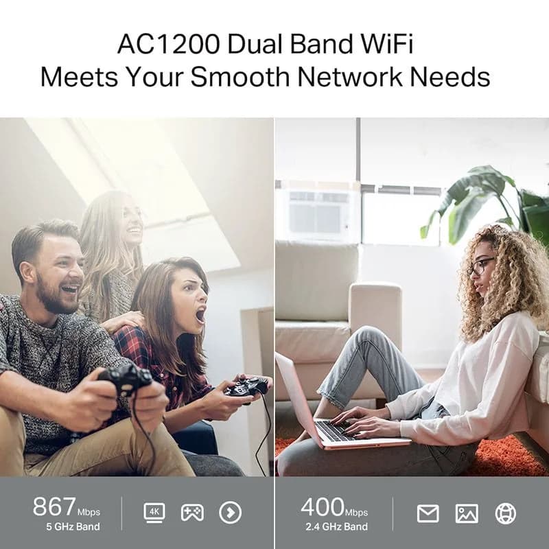 Thiết bị định tuyến Router Wi-Fi TP-Link Archer C64 (Băng tần kép 2.4/5GHz, Cổng Gigabit)