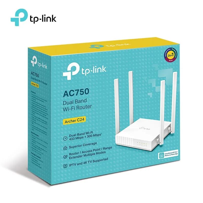 Bộ Phát Wifi TP-Link Archer C24 Băng Tần Kép AC750