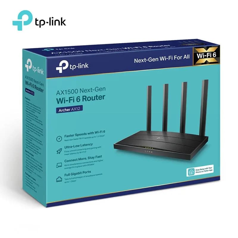 Bộ Phát Wifi 6 TP-Link Archer AX12 Băng Tần Kép AX1500