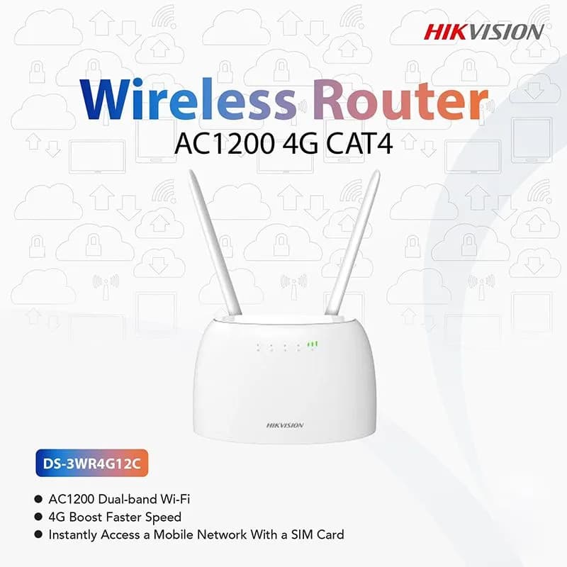 Bộ Phát Wifi Từ Sim 4G Hikvision DS-3WR4G12C AC1200 Băng Tần Kép - hover
