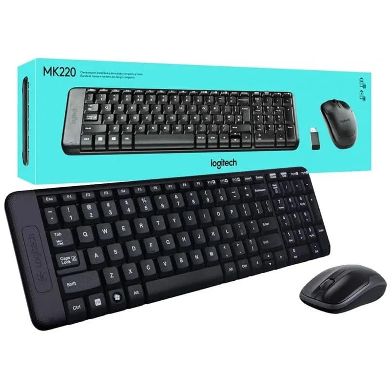 Bộ Bàn Phím Chuột Không Dây Logitech MK220 - Hàng Chính Hãng