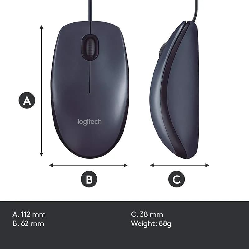 Chuột Máy Tính Có Dây Logitech M100r 1000DPI Chính Hãng