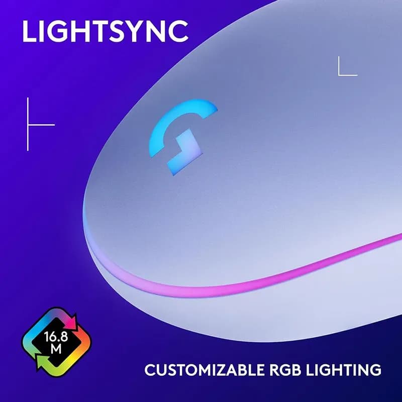 Chuột Máy Tính Gaming Logitech G203 Lightsync Tím Lilac Có Dây