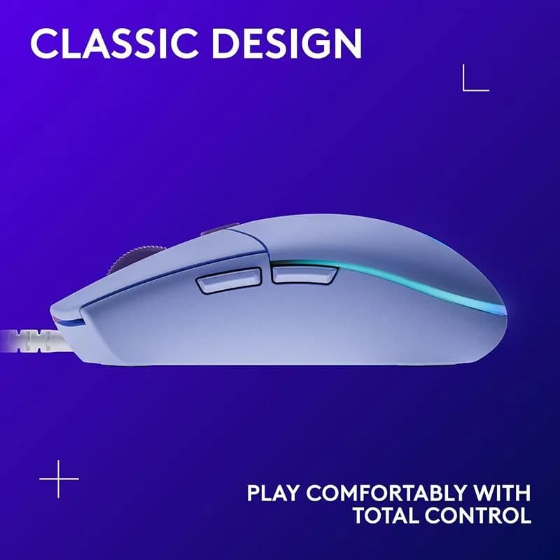 Chuột Máy Tính Gaming Logitech G203 Lightsync Tím Lilac Có Dây