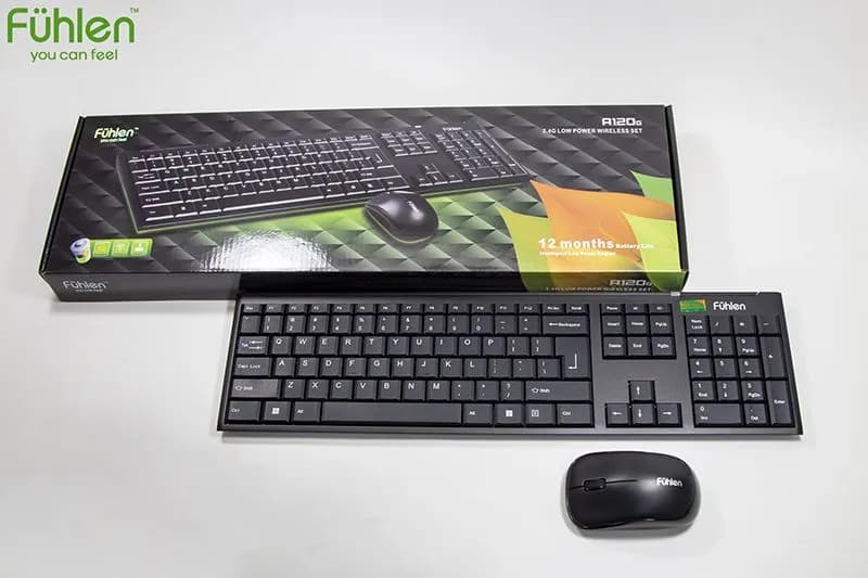 Bộ bàn phím và chuột không dây Fuhlen A120G cho văn phòng