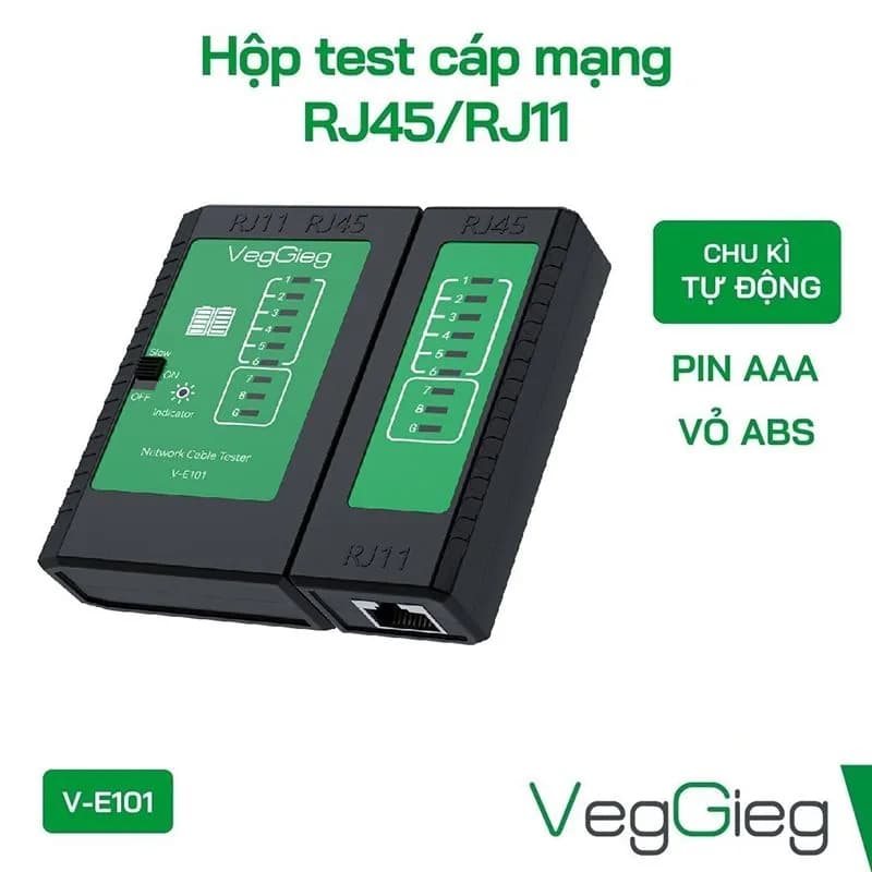 Máy Kiểm Tra Cáp Mạng VegGieg V-E101 (RJ45 / RJ11)