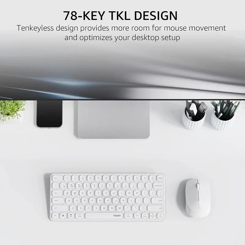 Bộ bàn phím chuột không dây Rapoo 9010M (Bluetooth & 2.4Ghz)