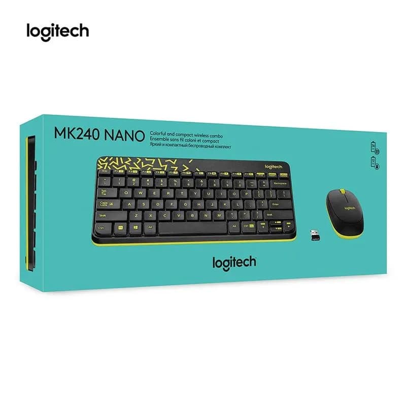 Bộ bàn phím và chuột không dây Logitech MK240 Nano (Màu Đen)