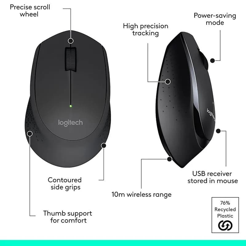 Bộ Bàn Phím Chuột Không Dây Logitech MK345 - Combo Chuột Và Bàn Phím Có Đệm Kê Tay