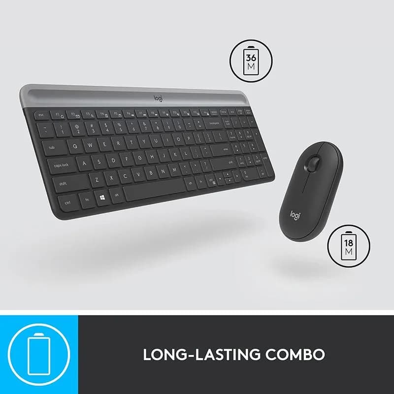 Bộ Bàn Phím Chuột Không Dây Logitech MK470 Slim - Combo Chuột Và Bàn Phím Siêu Mỏng Chống Ồn