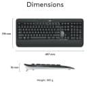 Bộ Bàn Phím Chuột Không Dây Logitech MK540 Advanced - Combo Chuột Và Bàn Phím Có Đệm Kê Tay 2