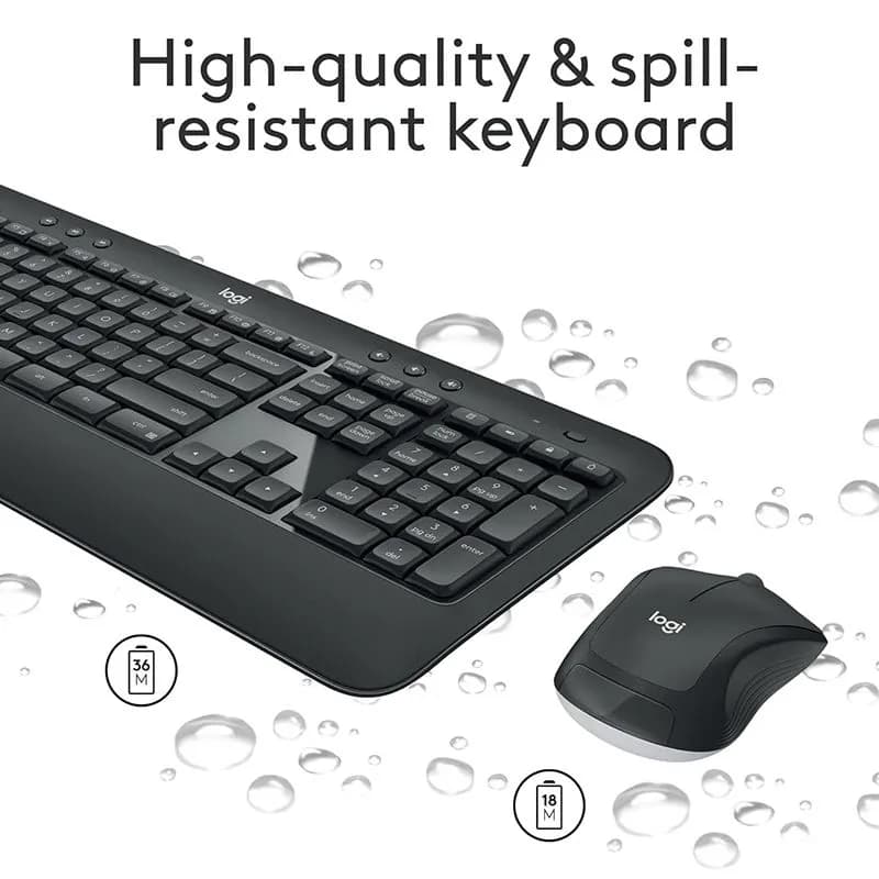 Bộ Bàn Phím Chuột Không Dây Logitech MK540 Advanced - Combo Chuột Và Bàn Phím Có Đệm Kê Tay