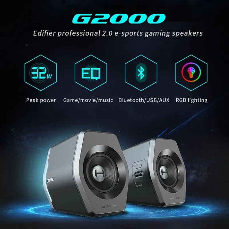 Loa Vi Tính 2.0 Gaming Edifier Hecate G2000 RGB Bluetooth 32W