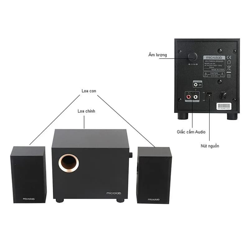 Loa Vi Tính Microlab M105 2.1 Kênh 10W Để Bàn Chính Hãng