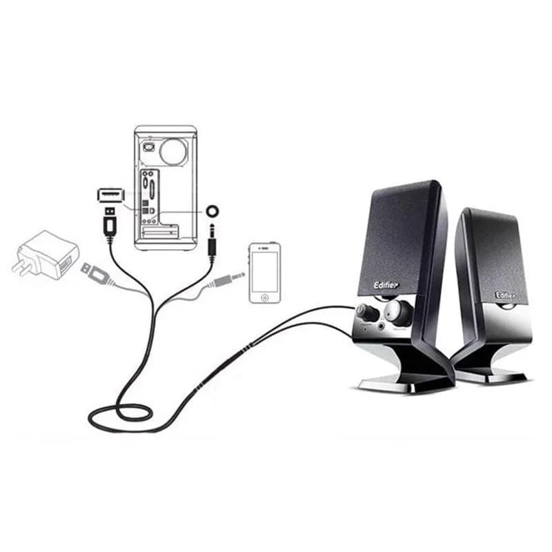 Loa Vi Tính Edifier M1250 2.0 Kênh Nguồn USB (Màu Đen)