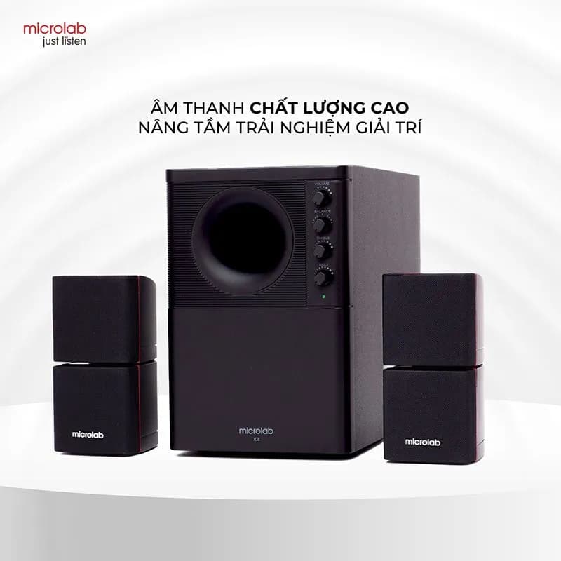 Loa Máy Tính 2.1 Bluetooth Microlab X2BT (Gồm 1 Loa Sub Trầm & 2 Loa Vệ Tinh Đôi)
