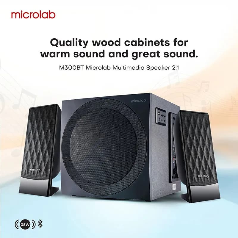 Loa Máy Tính 2.1 Microlab M300BT (Kết Nối Bluetooth / USB / Thẻ Nhớ / Jack 3.5mm) - hover