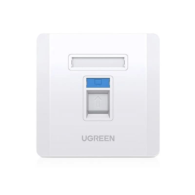 Mặt Ổ Cắm Mạng RJ45 Âm Tường Bằng Nhựa Ugreen 80180 Màu Trắng
