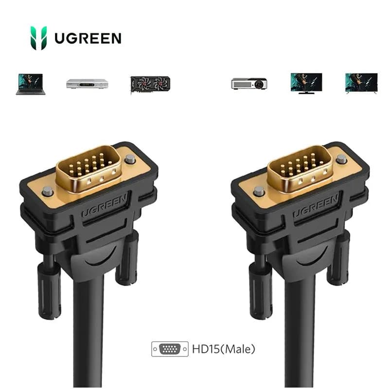 Cáp VGA 2M Ugreen 11646 VG101 Cao Cấp Hỗ Trợ Full HD 1080P