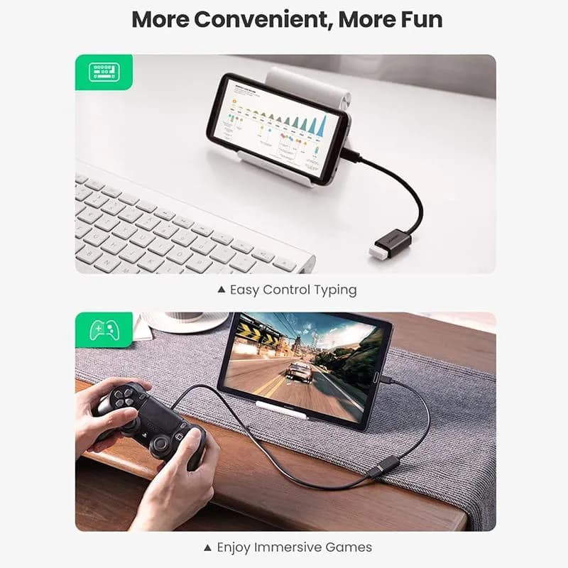 Cáp OTG Micro USB Sang USB 2.0 Dài 12cm Ugreen 10396