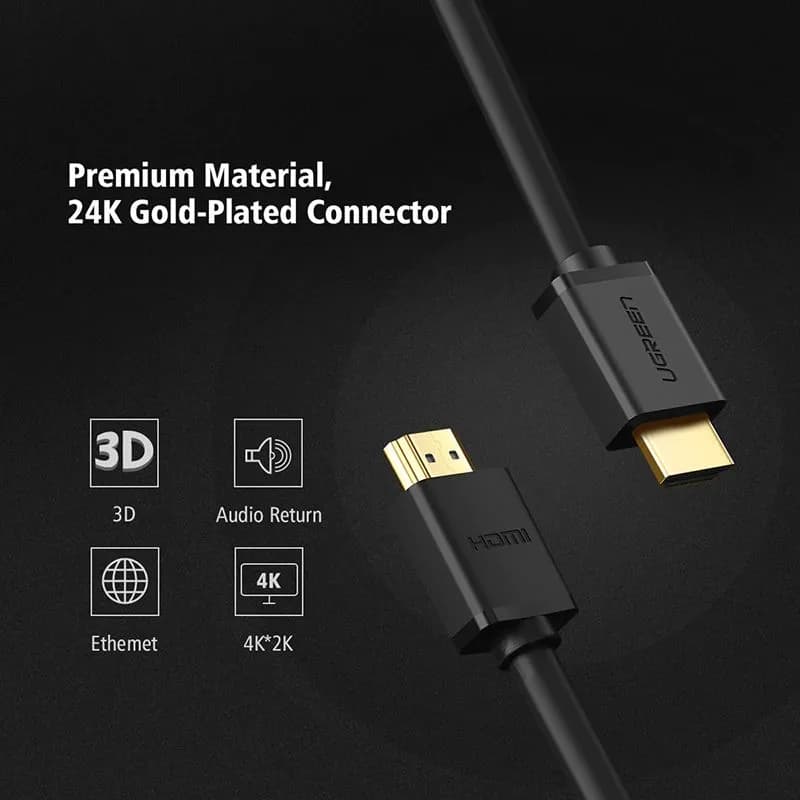 Cáp HDMI 1.4 Dài 5m Ugreen 10109 (HD104) - Hỗ Trợ Full HD, 4K@30Hz